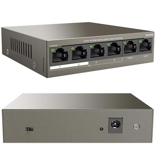 Tenda TEF1106P 2 x Uplink + 4 Port Poe Ethernet Switch 63 Watt
